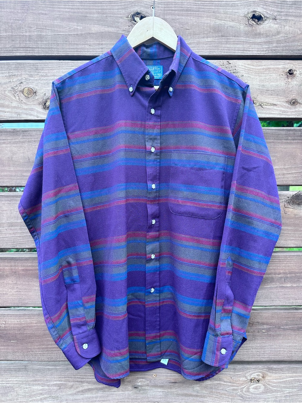 Vintage Sir Pendleton Men’s Purple Striped Wool Button Down